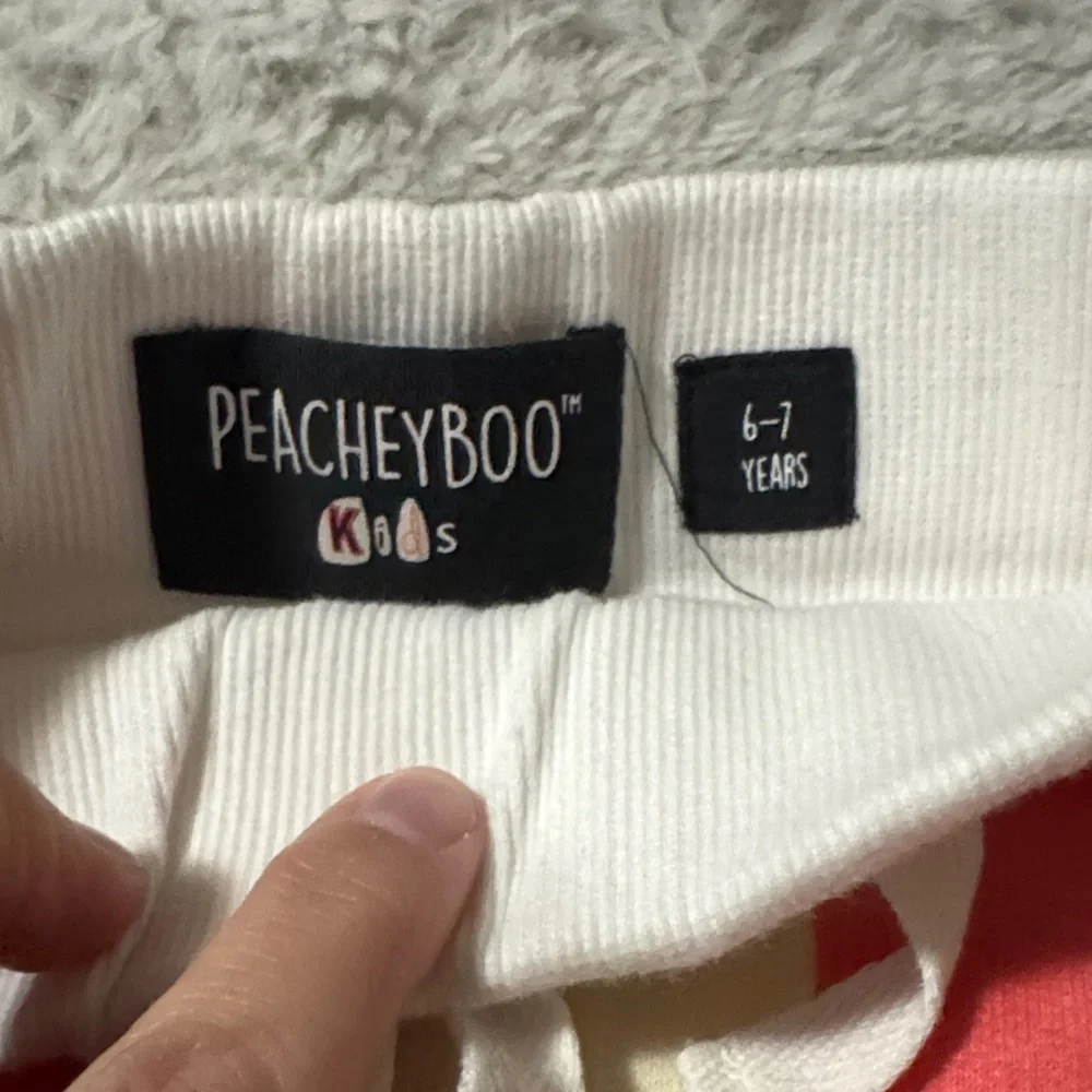 Striped Pink and Cream Kids Skirt - Picture 2 of 3